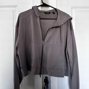 Cropped lavender zip up jacket